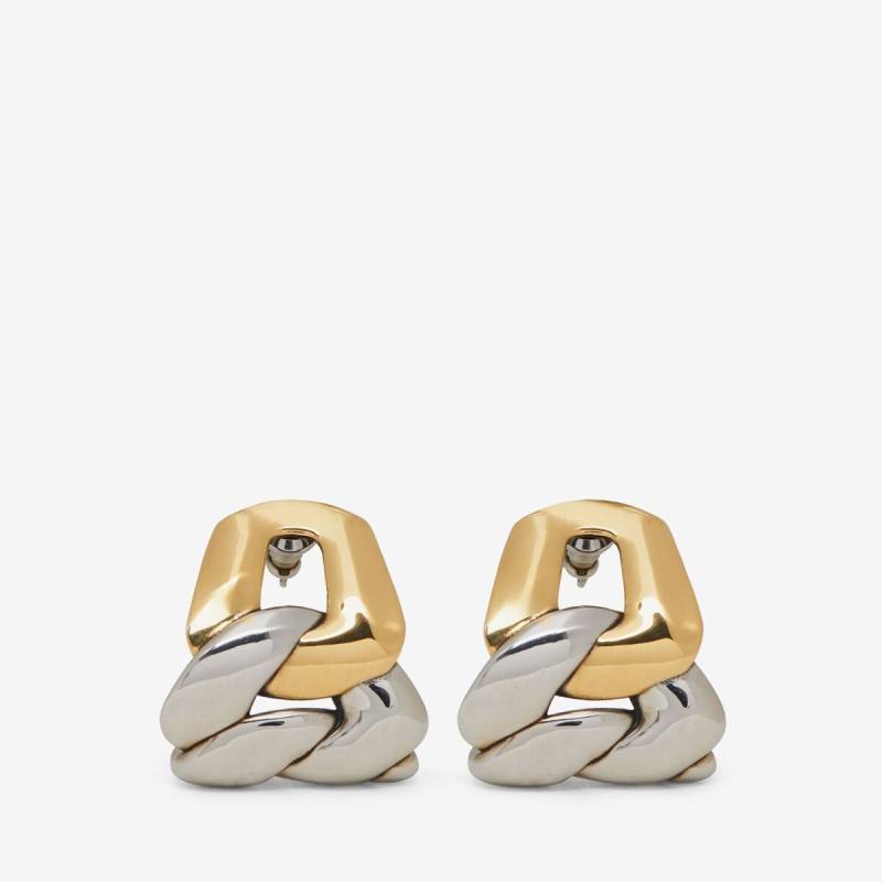 Alexander McQueen Women's Silver Chain Earrings (Brass)